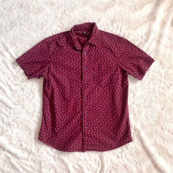 Uniqlo Short Sleeve Printed Casual Button Down Shirt - Picture 4 of 8